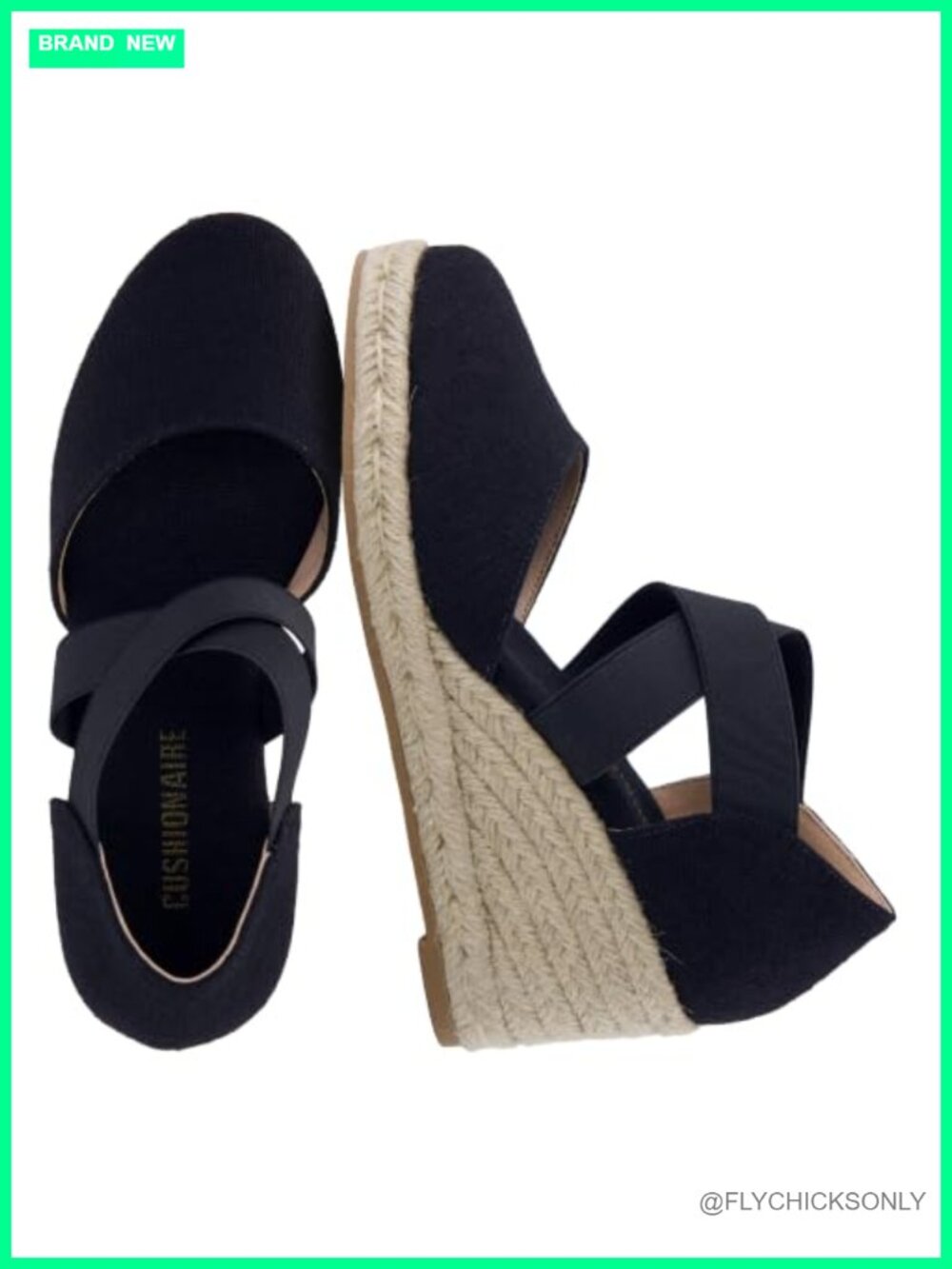 CUSHIONAIRE Chica Espadrille Wedge Sandals Slip On Closed Toe Comfort